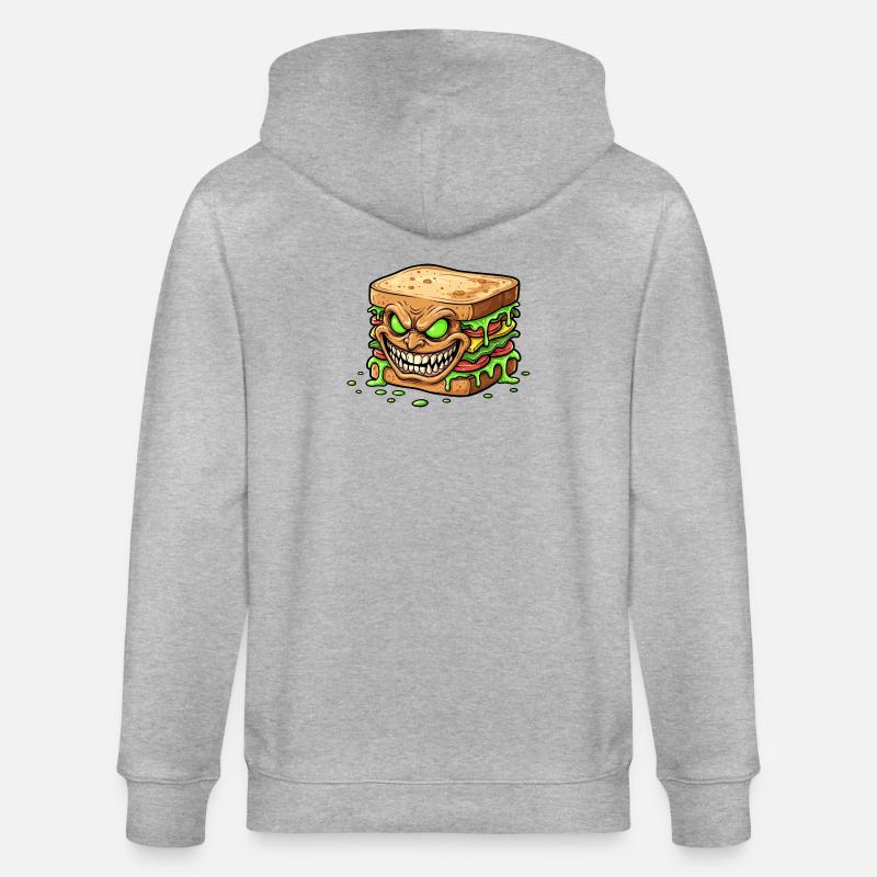 Monstre Sandwich Effrayant - Veste à capuche bio CULTIVATOR Stanley/Stella Unisexe - gris chiné