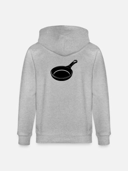Gusseiserne Pfanne - Stanley/Stella Unisex Bio-Kapuzenjacke CULTIVATOR - Grau meliert