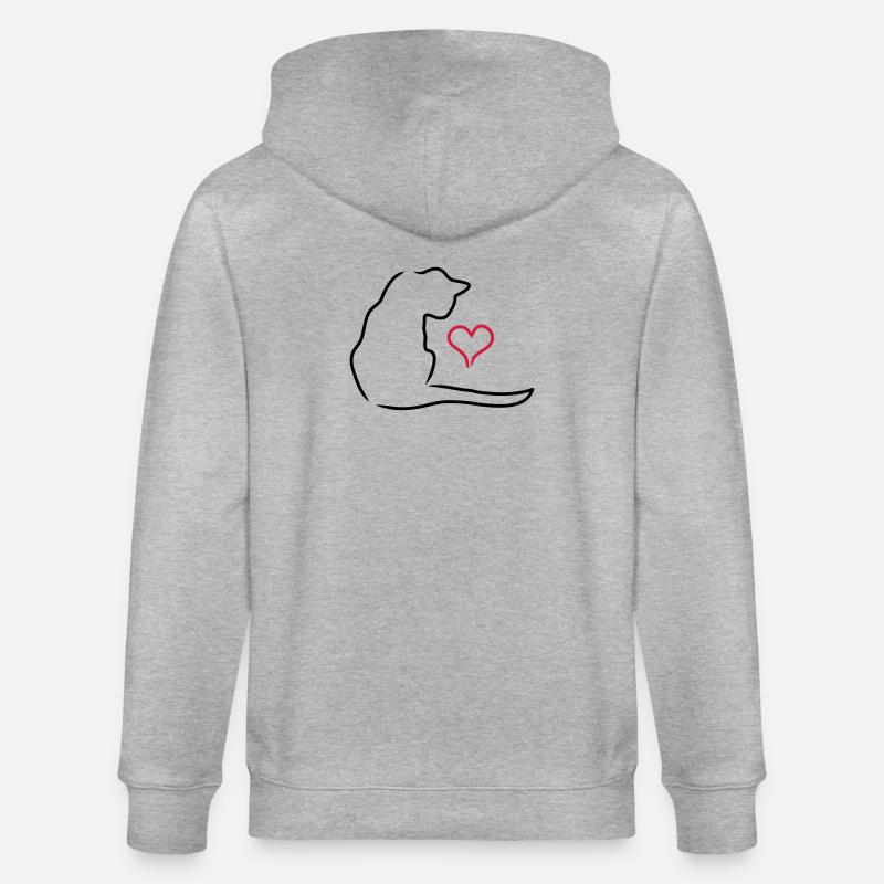 Chat - Veste à capuche bio CULTIVATOR Stanley/Stella Unisexe - gris chiné