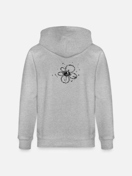 Water splash, Flower of water drops. - Stanley/Stella CULTIVATOR Unisex Organic Hooded Jacket - heather grey