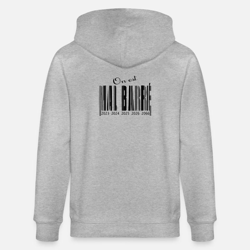 mal barré code barre - Veste à capuche bio CULTIVATOR Stanley/Stella Unisexe - gris chiné