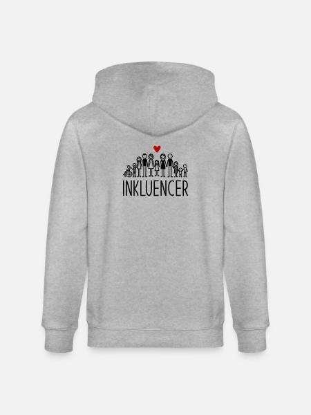 Inkluencer - Stanley/Stella Unisex Bio-Kapuzenjacke CULTIVATOR - Grau meliert