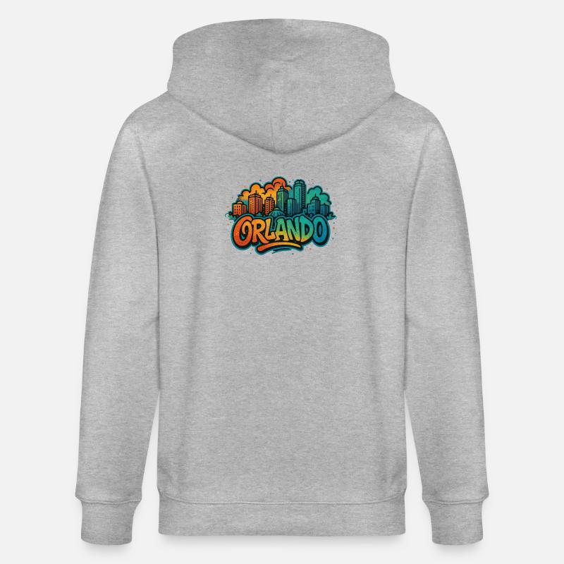 Orlando Graffiti Skyline - Veste à capuche bio CULTIVATOR Stanley/Stella Unisexe - gris chiné