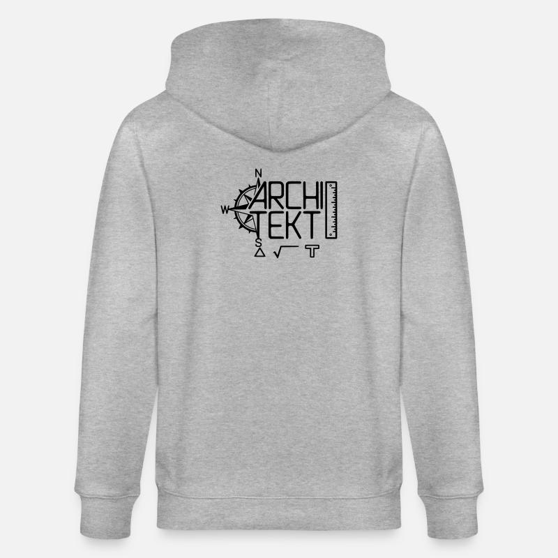 Conception architecte avec outil de dessin - Veste à capuche bio CULTIVATOR Stanley/Stella Unisexe - gris chiné