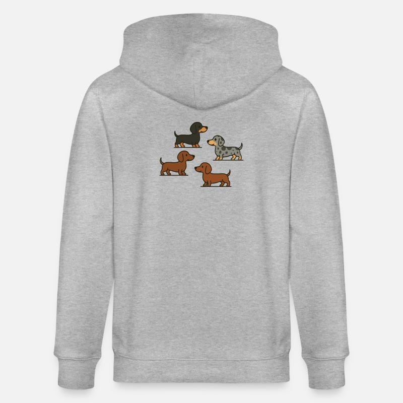 Quatuor teckel : Spotted & Solid - Veste à capuche bio CULTIVATOR Stanley/Stella Unisexe - gris chiné