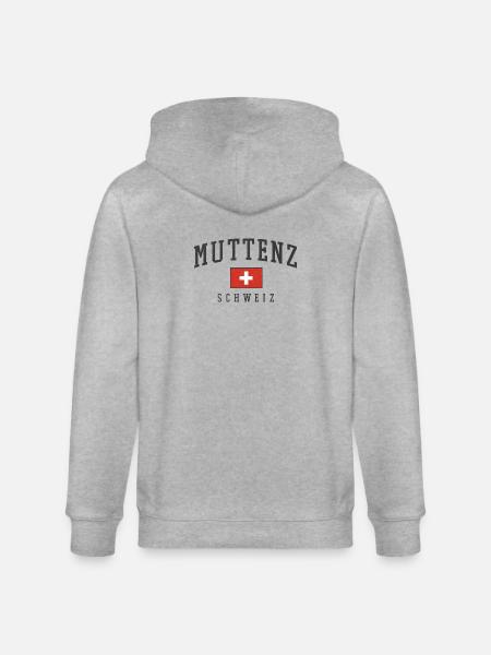 Muttentz Switzerland Flag Emblem - Stanley/Stella CULTIVATOR Unisex Organic Hooded Jacket - heather grey