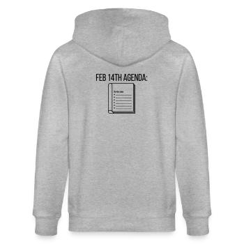 Ordre du jour de la Saint-Valentin - Citation de liste de choses à faire vide - Veste à capuche bio CULTIVATOR Stanley/Stella Unisexe - gris chiné - Dos - Luana (180cm)