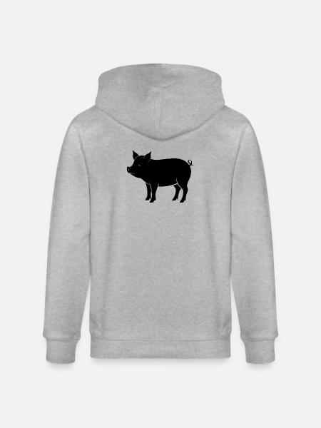 pig - Stanley/Stella CULTIVATOR Unisex Organic Hooded Jacket - heather grey