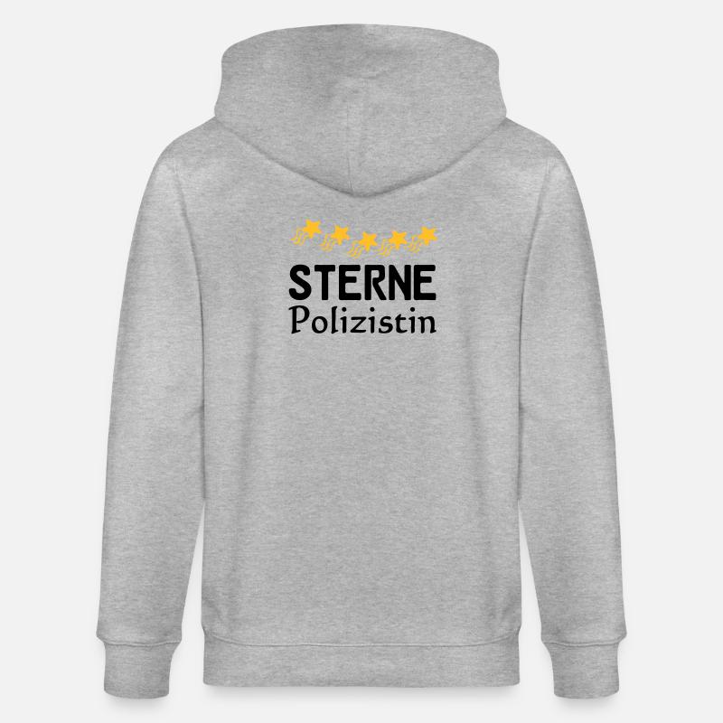 Sterne Polizistin Geschenk - Stanley/Stella Unisex Bio-Kapuzenjacke CULTIVATOR  - Grau meliert