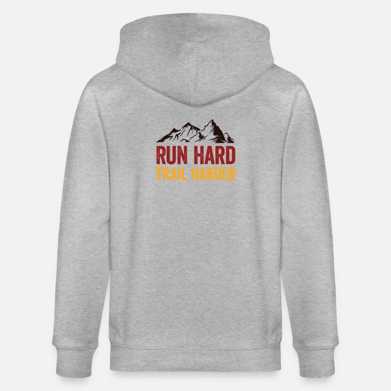 Laufen Sie hart. Härterer Trail. - Stanley/Stella Unisex Bio-Kapuzenjacke CULTIVATOR  - Grau meliert