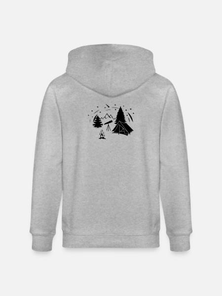 Sternenhimmel im Wald mit Starminokular - Stanley/Stella Unisex Bio-Kapuzenjacke CULTIVATOR - Grau meliert