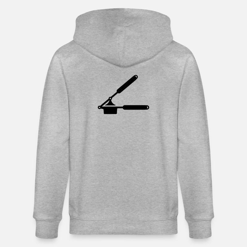 Knoblauch Presse oder Spätzle Presse - Stanley/Stella Unisex Bio-Kapuzenjacke CULTIVATOR  - Grau meliert