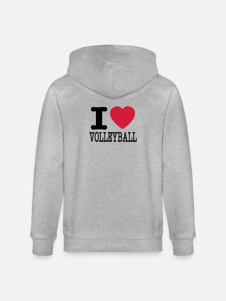 Jeg elsker volleyball / jeg elsker volleyball skjorte - Stanley/Stella økologisk unisex-hættejakke CULTIVATOR - grå meleret