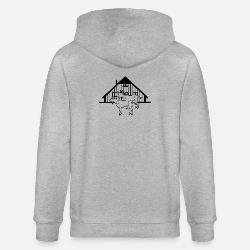 Ziegenfarm oder Stall - Stanley/Stella Unisex Bio-Kapuzenjacke CULTIVATOR  - Grau meliert