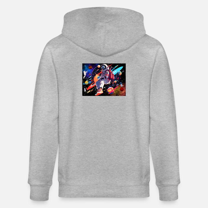 L’astronaute et l’espace - Veste à capuche bio CULTIVATOR Stanley/Stella Unisexe - gris chiné