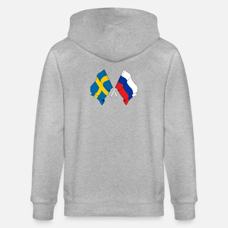 Drapeau Suède drapeau Russie - Veste à capuche bio CULTIVATOR Stanley/Stella Unisexe - gris chiné