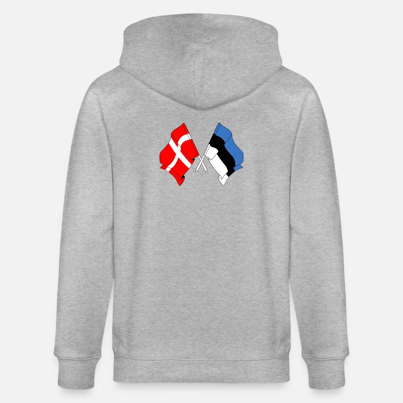 Drapeau Danemark drapeau Estonie - Veste à capuche bio CULTIVATOR Stanley/Stella Unisexe - gris chiné