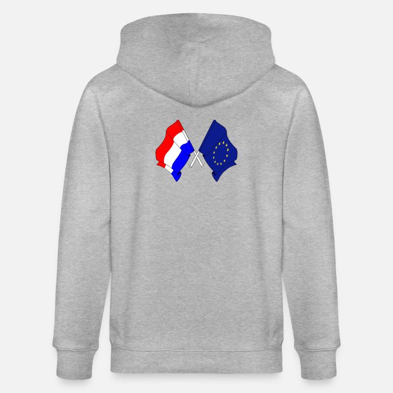 Drapeau des Pays-Bas, drapeau de l’Europe - Veste à capuche bio CULTIVATOR Stanley/Stella Unisexe - gris chiné