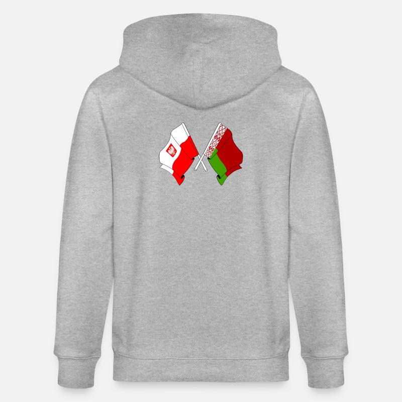 Drapeau de la Pologne, Russie Blanche - Veste à capuche bio CULTIVATOR Stanley/Stella Unisexe - gris chiné