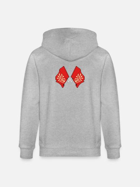 Crossed Flags of Agder Symbolic Design - Stanley/Stella CULTIVATOR  Unisex Organic Hooded Jacket - heather grey