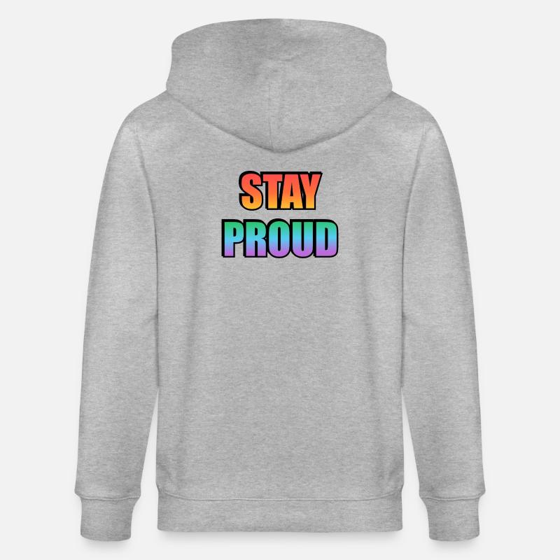 Stay Proud Gradient Text Design - Stanley/Stella Unisex Bio-Kapuzenjacke CULTIVATOR  - Grau meliert