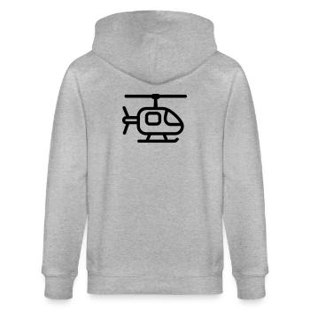 Hubschrauber - Stanley/Stella Unisex Bio-Kapuzenjacke CULTIVATOR  - Grau meliert - Hinten - Luana (180cm)