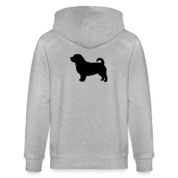 Norfolk-Terrier-Silhouette - Stanley/Stella Unisex Bio-Kapuzenjacke CULTIVATOR  - Grau meliert - Hinten - Luana (180cm)