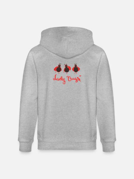 Dancing Ladybug Trio – Cute Cartoon Design - Stanley/Stella CULTIVATOR Unisex Organic Hooded Jacket - heather grey