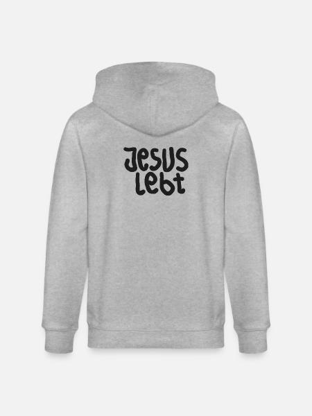 Jesus Left Typografie - Stanley/Stella Unisex Bio-Kapuzenjacke CULTIVATOR  - Grau meliert