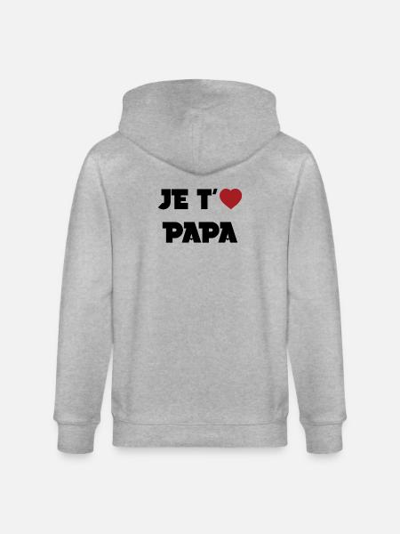 I love you Dad - Stanley/Stella CULTIVATOR  Unisex Organic Hooded Jacket - heather grey