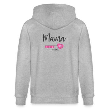 Mama Loading 2023 Herz Mädchen Rosa Werdende Mama - Stanley/Stella Unisex Bio-Kapuzenjacke CULTIVATOR  - Grau meliert - Hinten - Luana (180cm)