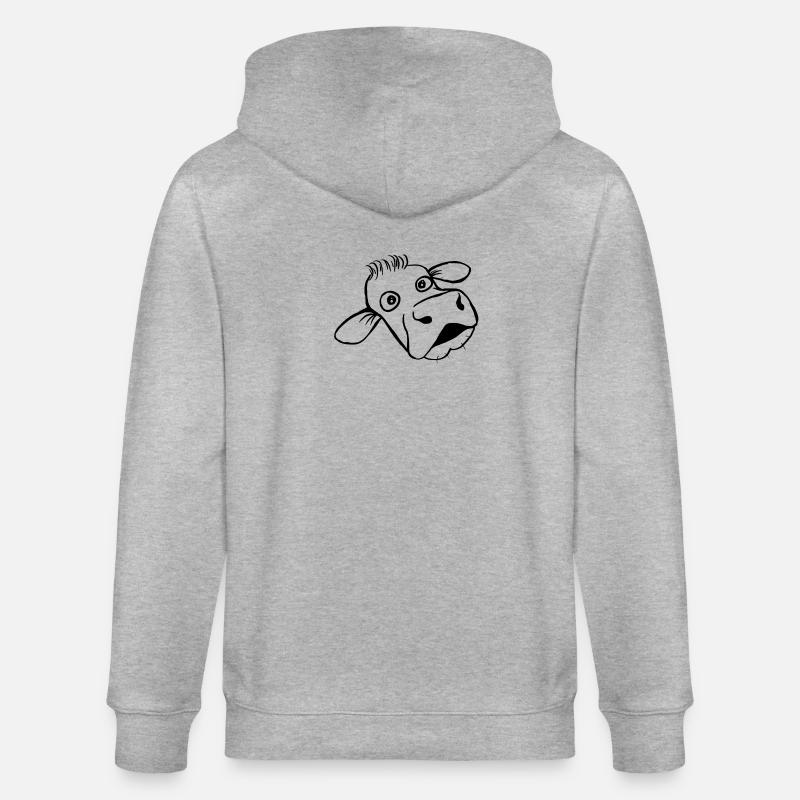 Kuh - Stanley/Stella Unisex Bio-Kapuzenjacke CULTIVATOR - Grau meliert