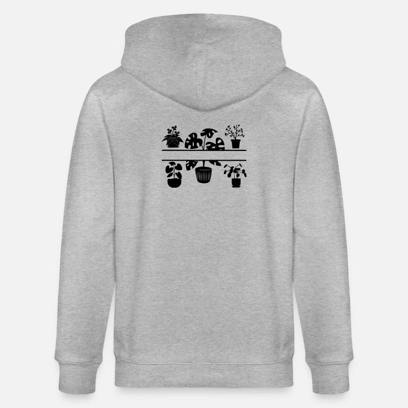 Zimmerpflanzen - Stanley/Stella Unisex Bio-Kapuzenjacke CULTIVATOR - Grau meliert