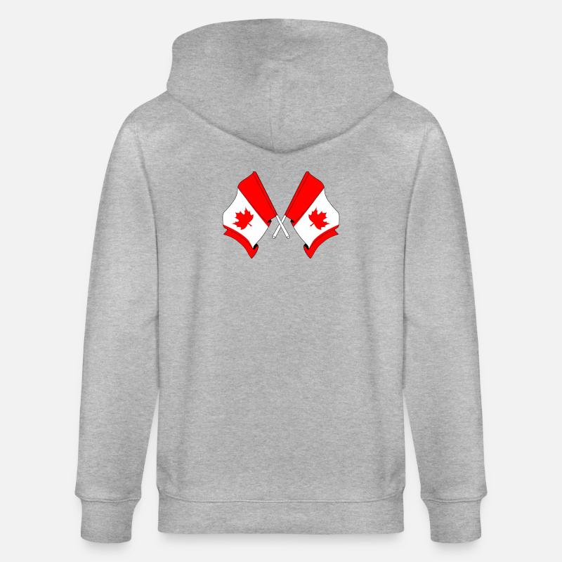 Drapeaux du Canada croisés - Veste à capuche bio CULTIVATOR Stanley/Stella Unisexe - gris chiné