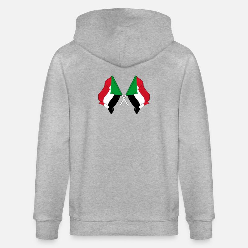 Deux drapeaux du Soudan croisés - Veste à capuche bio CULTIVATOR Stanley/Stella Unisexe - gris chiné