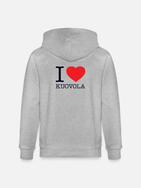 I LOVE KUOVOLA - Stanley/Stella CULTIVATOR  Unisex Organic Hooded Jacket - heather grey