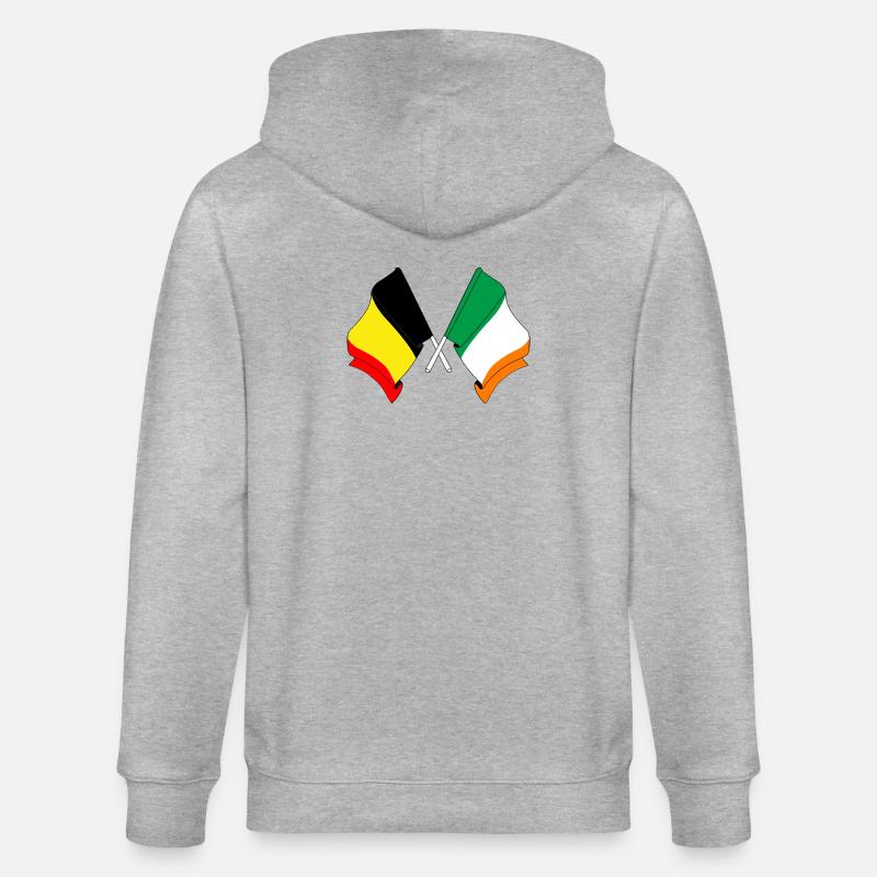 Drapeau Belgique, drapeau Irlande - Veste à capuche bio CULTIVATOR Stanley/Stella Unisexe - gris chiné