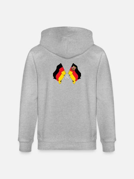 Flag Germany, Rhineland Palatinate - Stanley/Stella CULTIVATOR Unisex Organic Hooded Jacket - heather grey