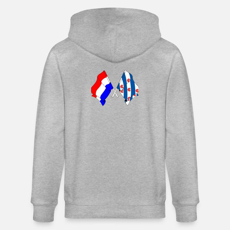 Drapeau des Pays-Bas, Frise croisé - Veste à capuche bio CULTIVATOR Stanley/Stella Unisexe - gris chiné