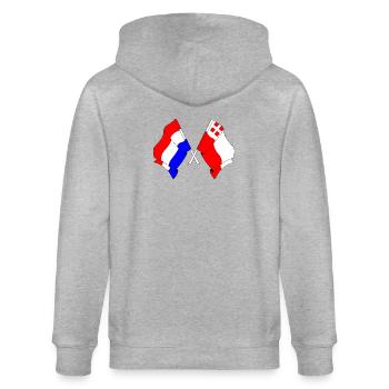 Drapeau des Pays-Bas, Utrecht croisé - Veste à capuche bio CULTIVATOR Stanley/Stella Unisexe - gris chiné - Dos - Luana (180cm)