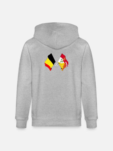 Drapeau de la Belgique, drapeau Liège - Veste à capuche bio CULTIVATOR Stanley/Stella Unisexe - gris chiné