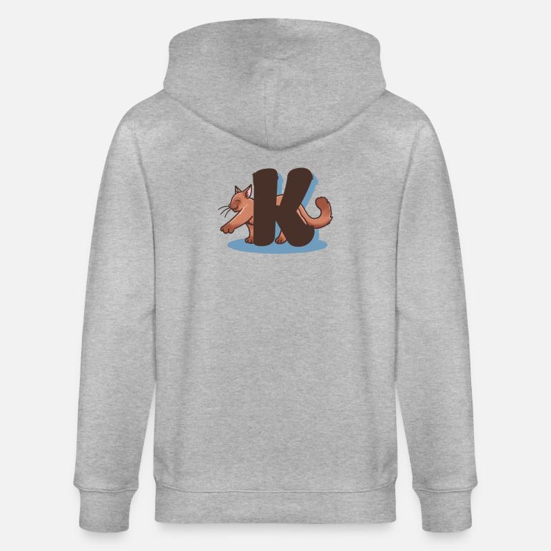 Lettre K chat - Veste à capuche bio CULTIVATOR Stanley/Stella Unisexe - gris chiné