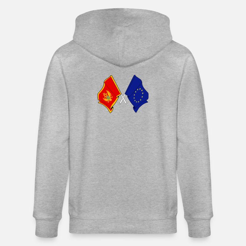 Drapeau du Monténégro, drapeau de l’Europe - Veste à capuche bio CULTIVATOR Stanley/Stella Unisexe - gris chiné