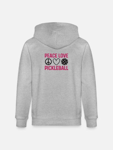 Frieden Liebe Pickleball - Stanley/Stella Unisex Bio-Kapuzenjacke CULTIVATOR - Grau meliert