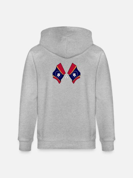 Two flags crossed Mississippi - Stanley/Stella CULTIVATOR  Unisex Organic Hooded Jacket - heather grey