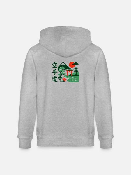 Karate Nature - Stanley/Stella CULTIVATOR  Unisex Organic Hooded Jacket - heather grey