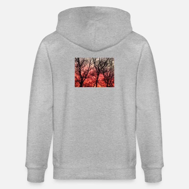 Abendrot_1 - Stanley/Stella Unisex Bio-Kapuzenjacke CULTIVATOR  - Grau meliert