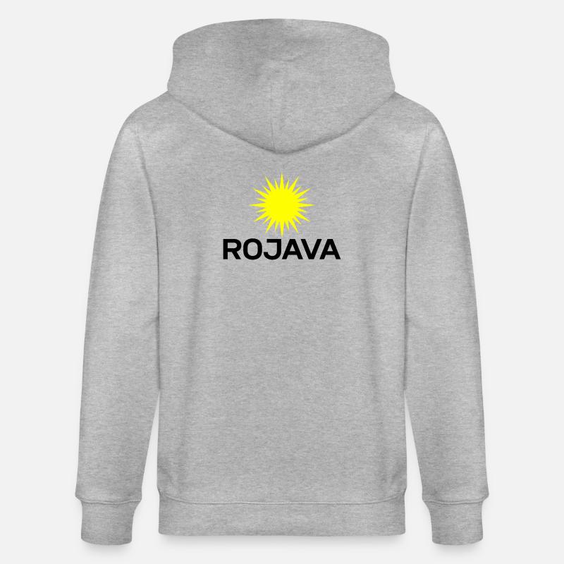Rojava - Stanley/Stella CULTIVATOR  Unisex Organic Hooded Jacket - heather grey