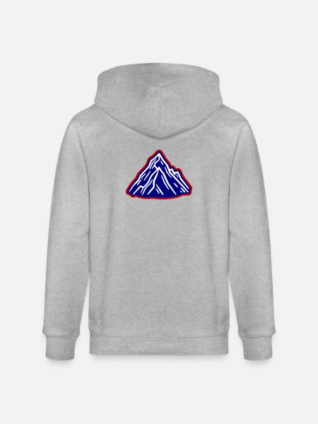 Mountains Symbol Alps - Stanley/Stella CULTIVATOR Unisex Organic Hooded Jacket - heather grey