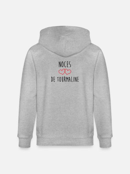 Turmalin-Hochzeit 52 Jahre Ehe - Stanley/Stella Unisex Bio-Kapuzenjacke CULTIVATOR  - Grau meliert
